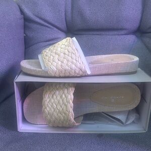 Bandolino Natural Woven Espadrille Slides